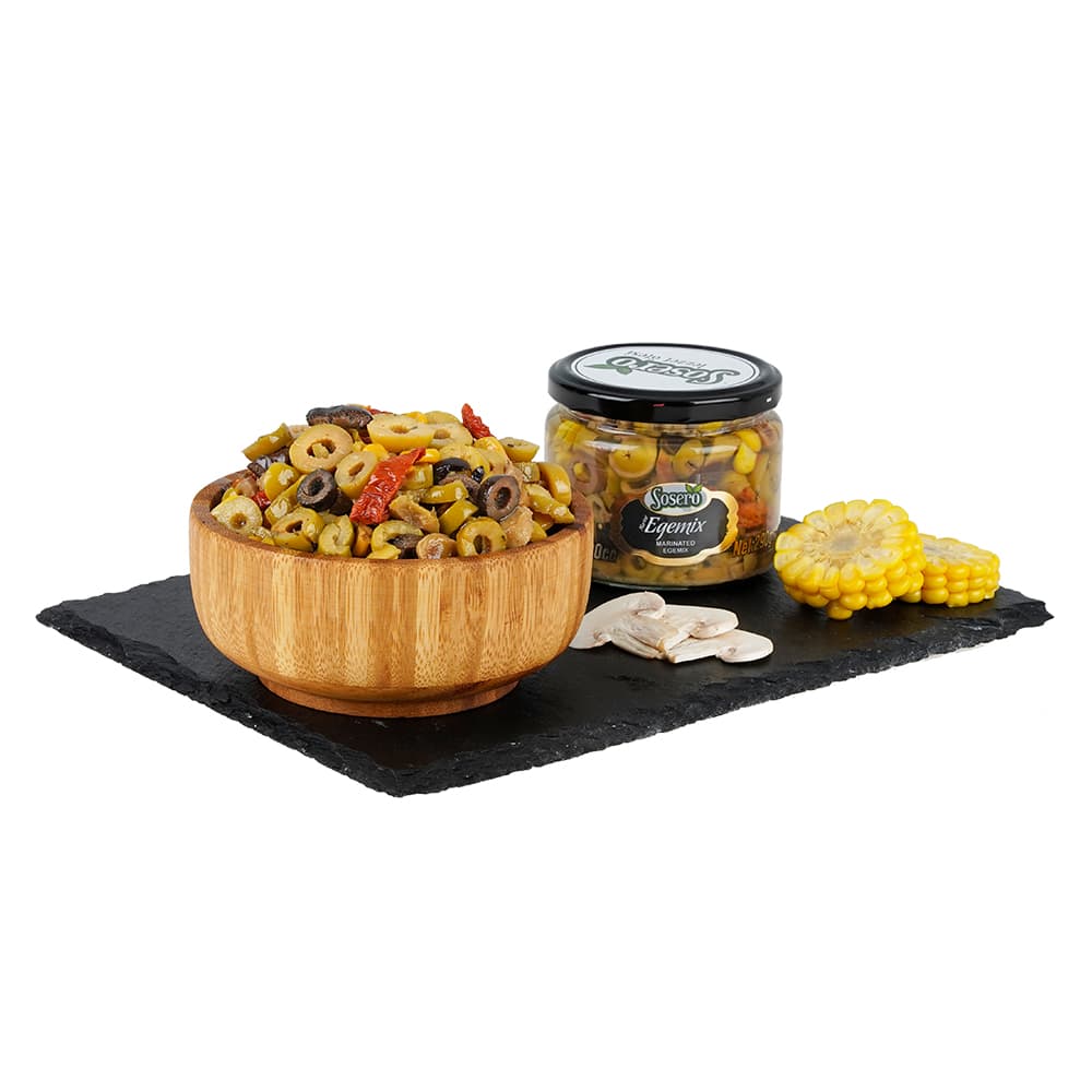 Sosero Egemix Mantarlı Zeytin Salatası 290 gr Cam Kavanoz ürünü