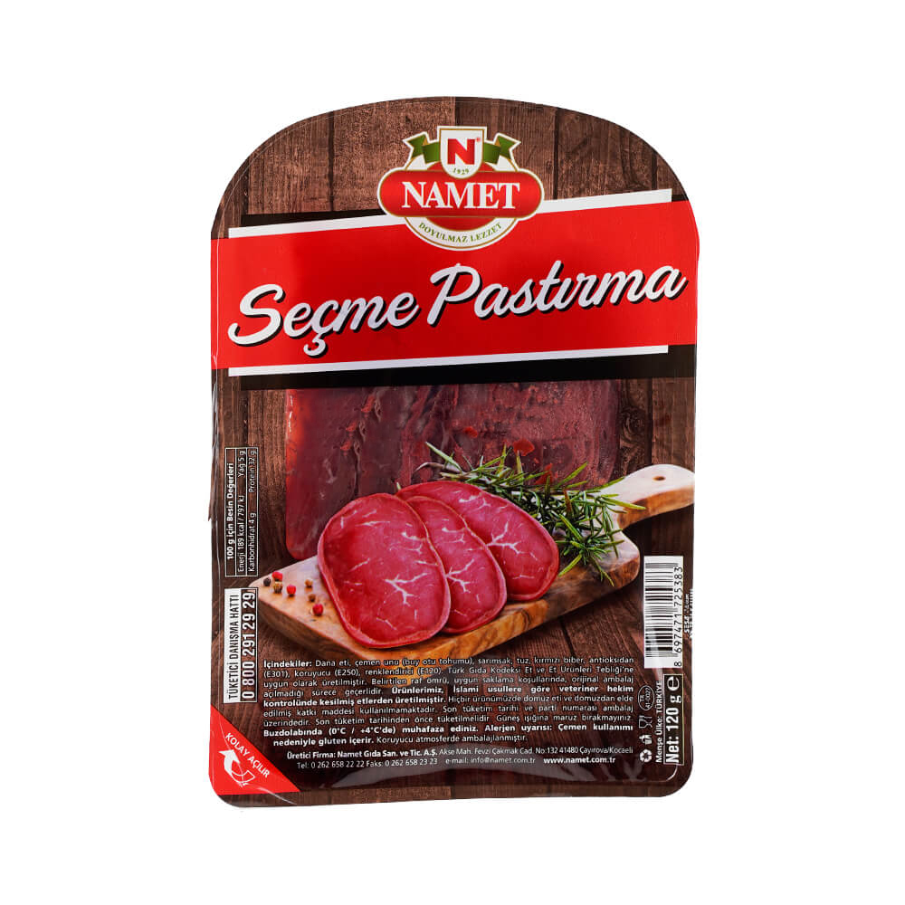 Namet Dilimli Seçme Pastırma 120 gr ürünü